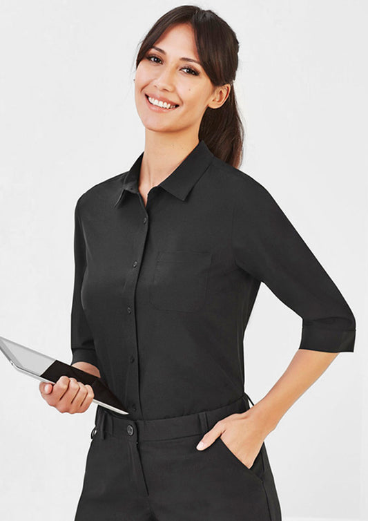 Lift-Womens Florence Plain 3/4 Sleeve Shirt-CS951LT